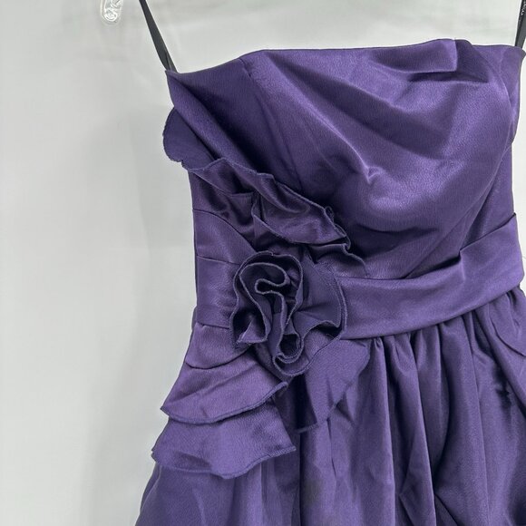 vintage 90s GUNNE SAX JESSICA MCCLINTOCK dress strapless satin emo goth purple S - Picture 4 of 8